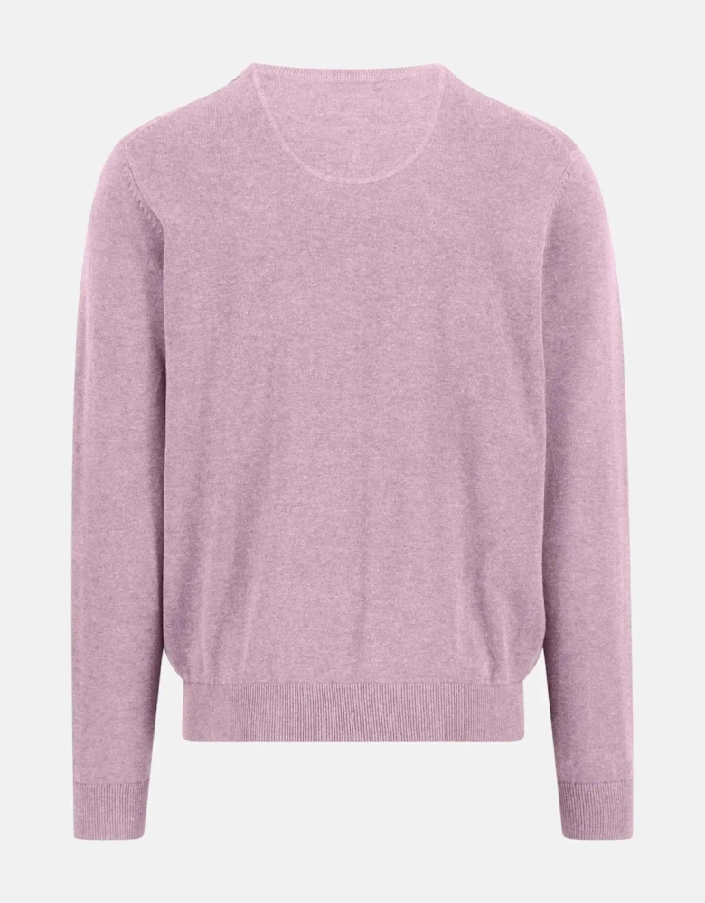Fine Knit Cotton Crewneck Sweater Magnolia