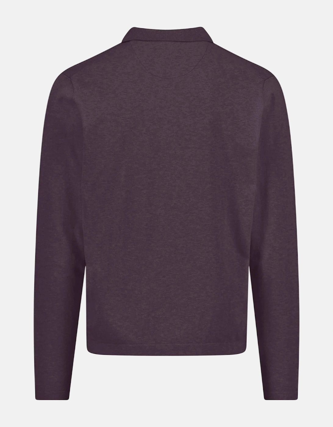 Zip Neck Polo Collar Knit Aubergine