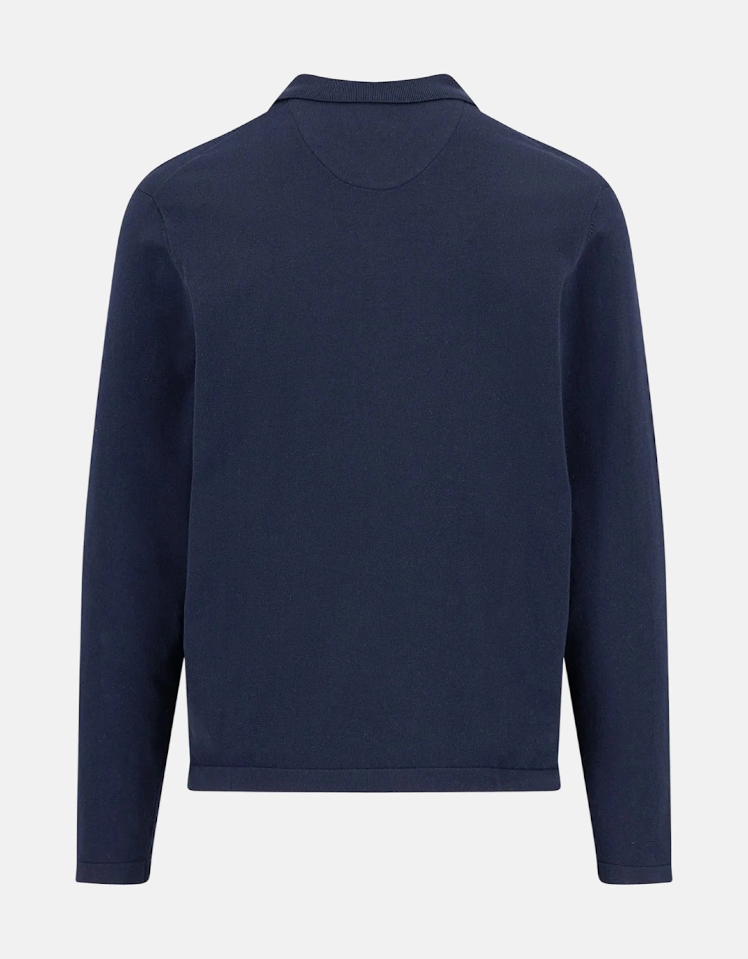 Zip Neck Polo Collar Knit Navy
