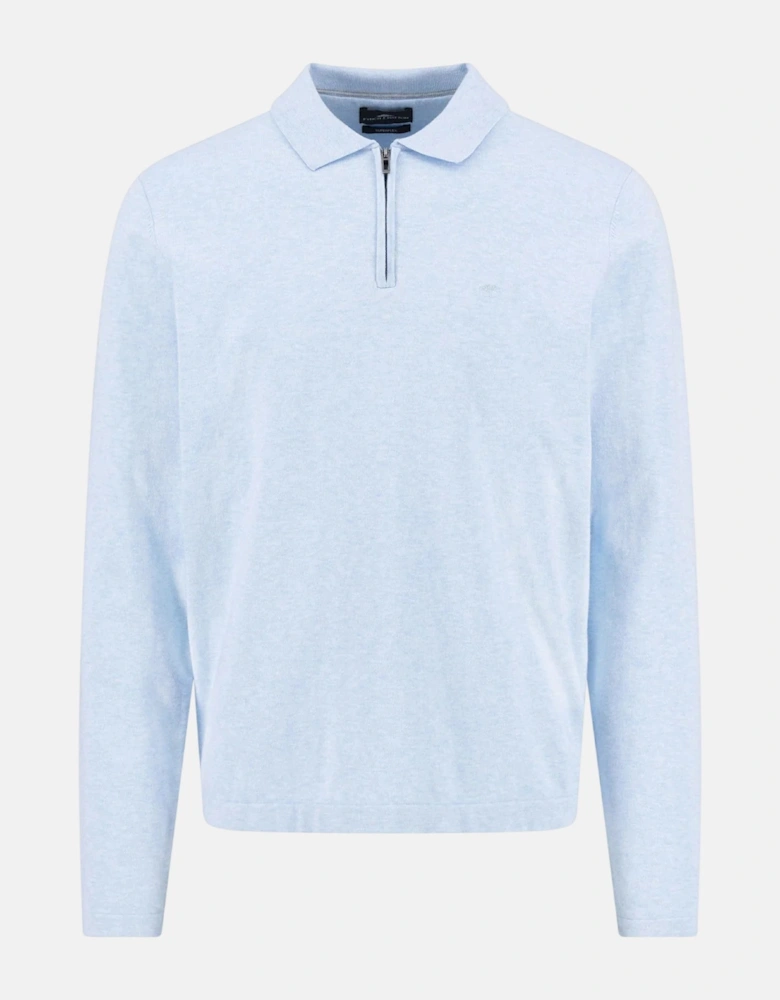 Zip Neck Polo Collar Knit New Breeze