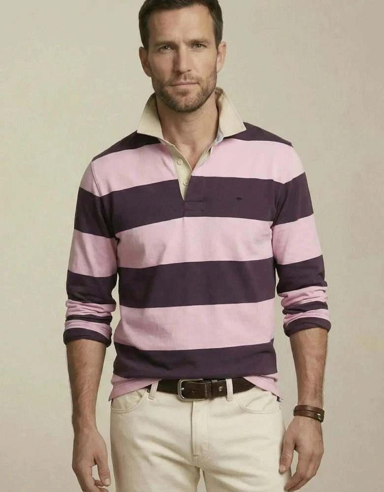 Striped Rugby Shirt Aubergine