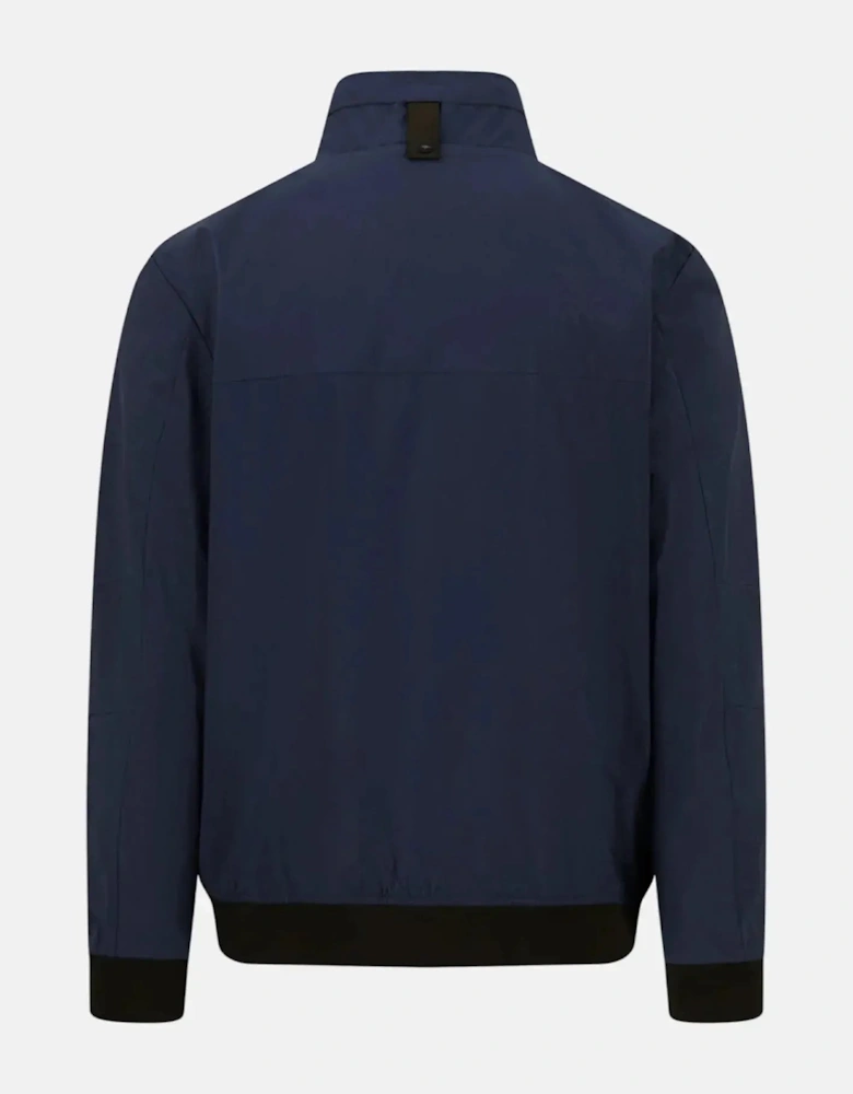 Stand Collar Zipped Pocket Jacket Dark Navy