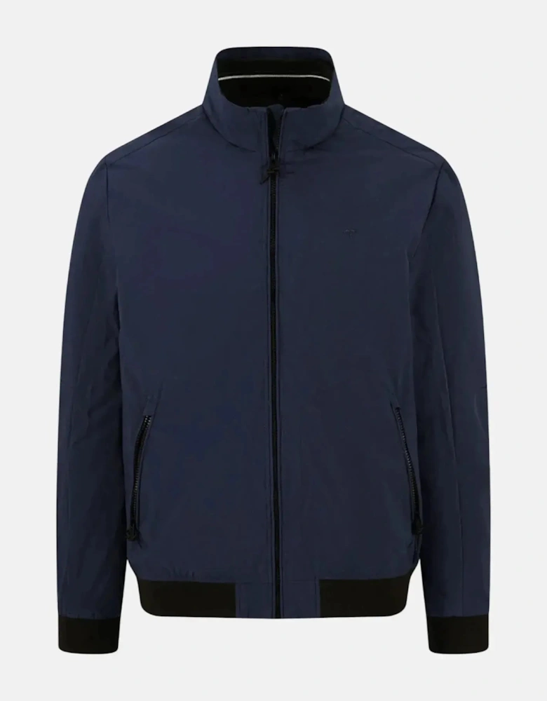 Stand Collar Zipped Pocket Jacket Dark Navy