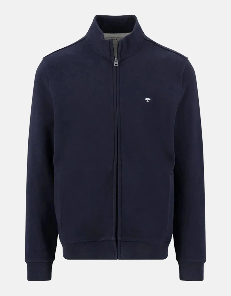 Stand Collar Full Zip Sweatshirt Navy