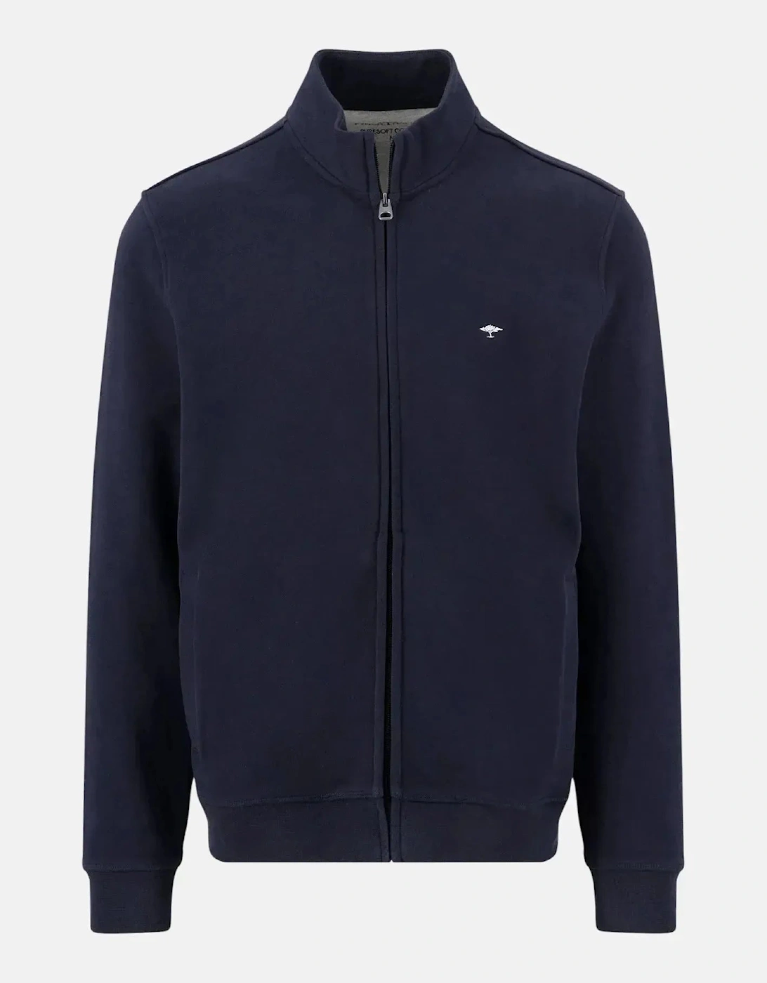 Stand Collar Full Zip Sweatshirt Navy, 6 of 5
