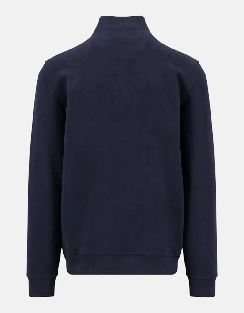 Stand Collar Full Zip Sweatshirt Navy