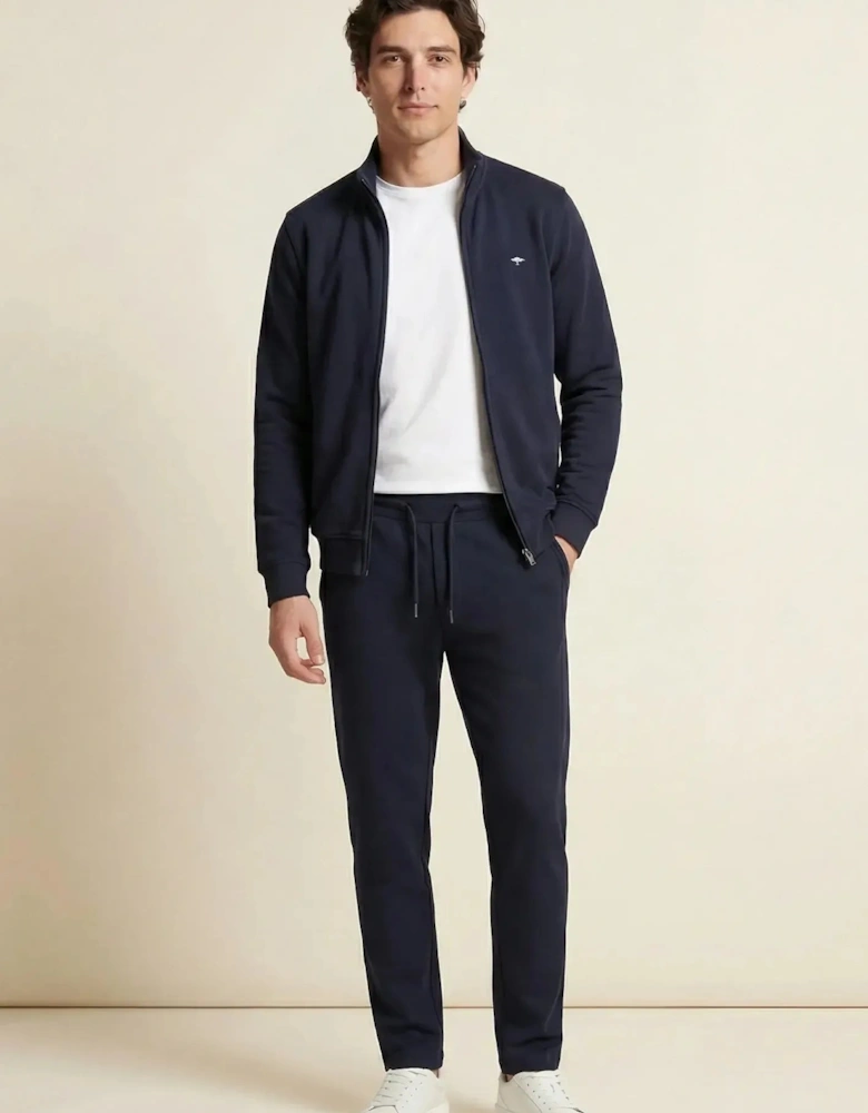 Stand Collar Full Zip Sweatshirt Navy