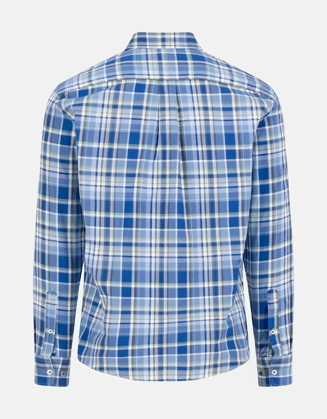 Washed Oxford Button Down Check Shirt Harbour Blue
