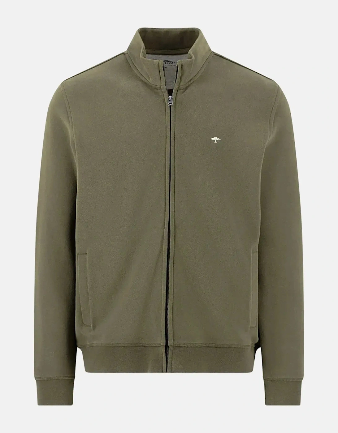 Stand Collar Full Zip Sweatshirt Dark Khaki, 3 of 2
