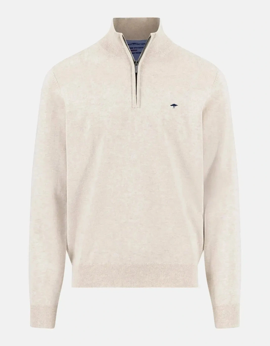 Fine Knit Cotton 1/4 Zip Sweater New Off-White, 3 of 2