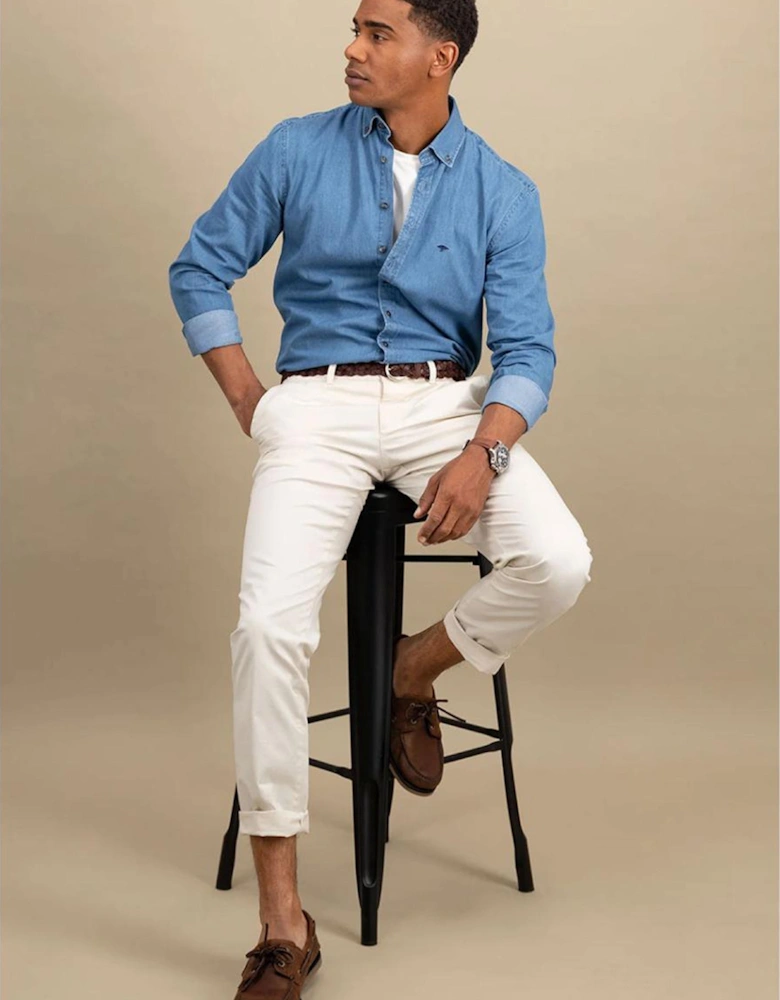 Button Down Denim Shirt Crystal Blue