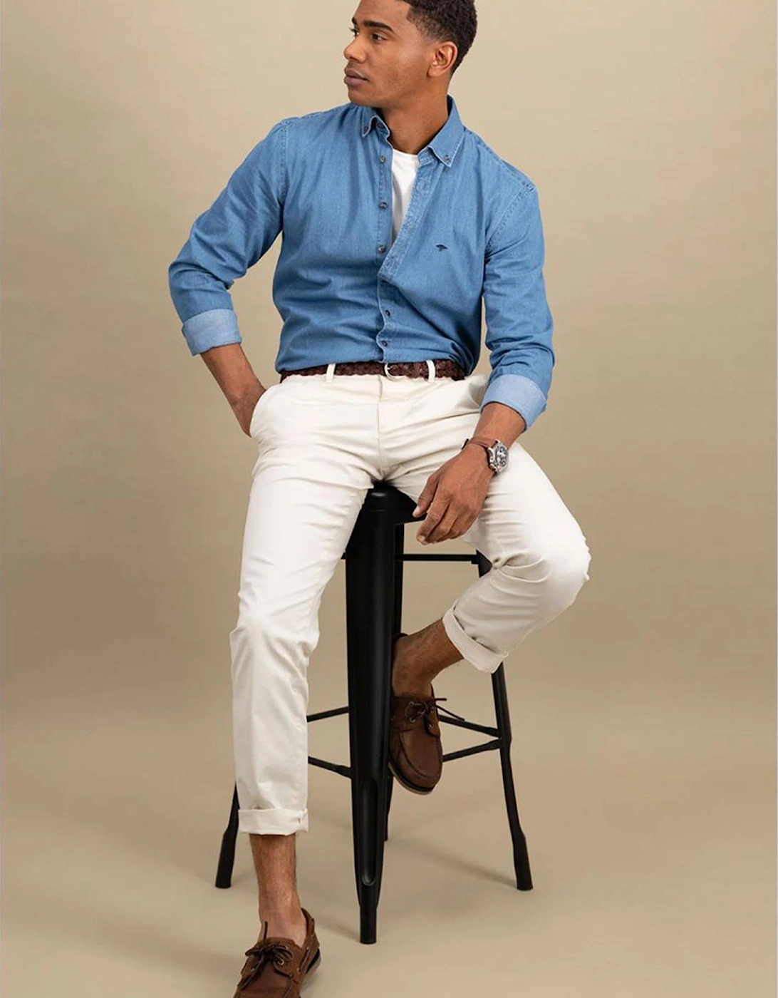 Button Down Denim Shirt Crystal Blue