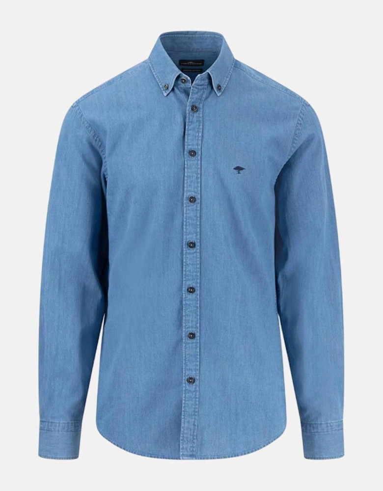 Button Down Denim Shirt Crystal Blue