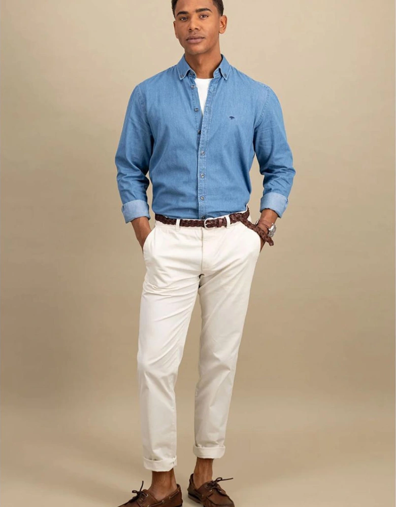 Button Down Denim Shirt Crystal Blue