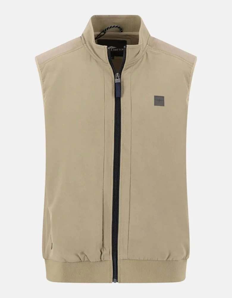 Stand Collar Hybrid Gilet Pistachio