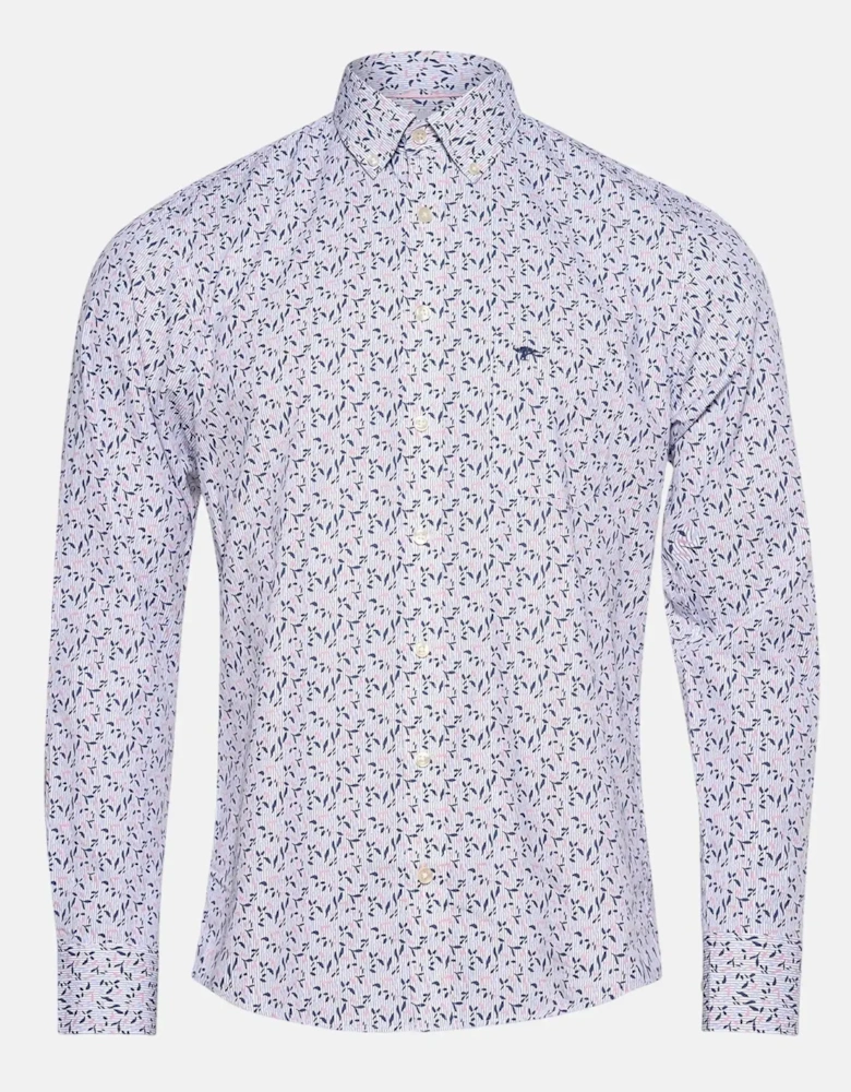Leaf Print Button Down Shirt Magnolia