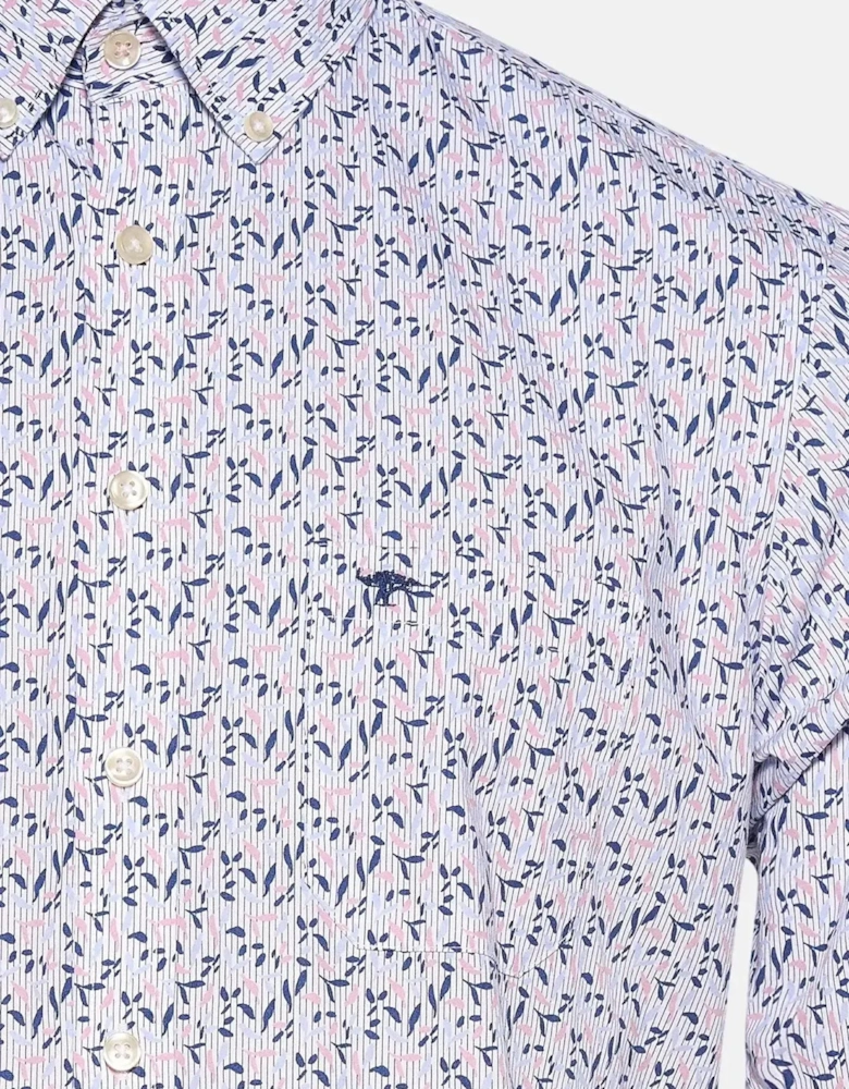Leaf Print Button Down Shirt Magnolia