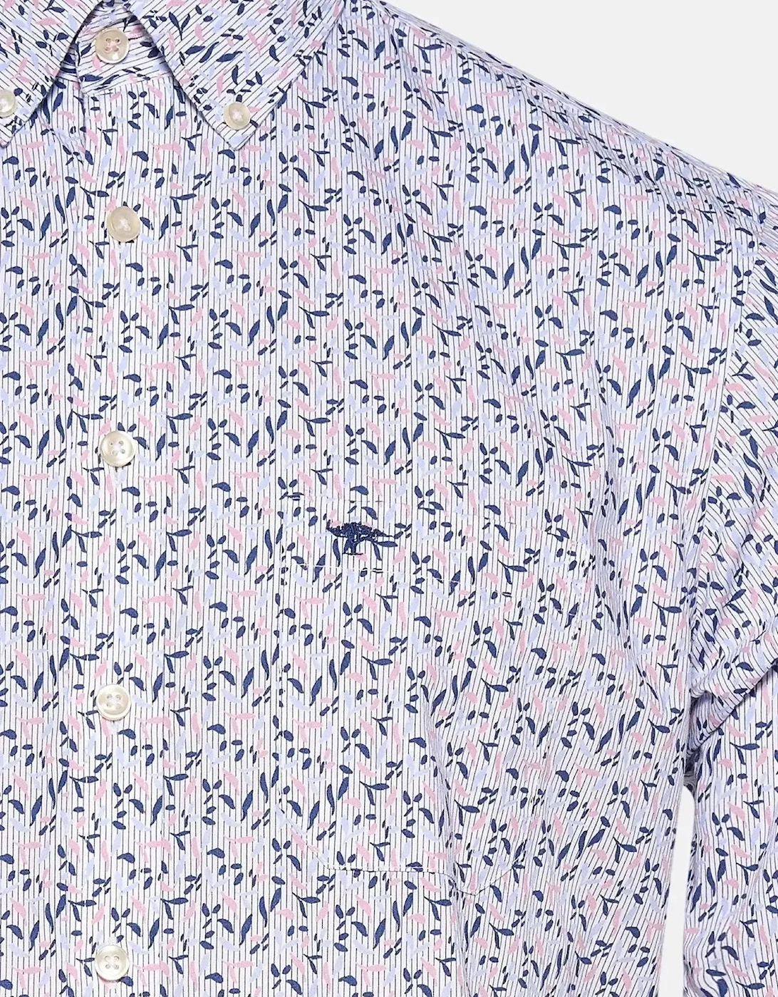 Leaf Print Button Down Shirt Magnolia