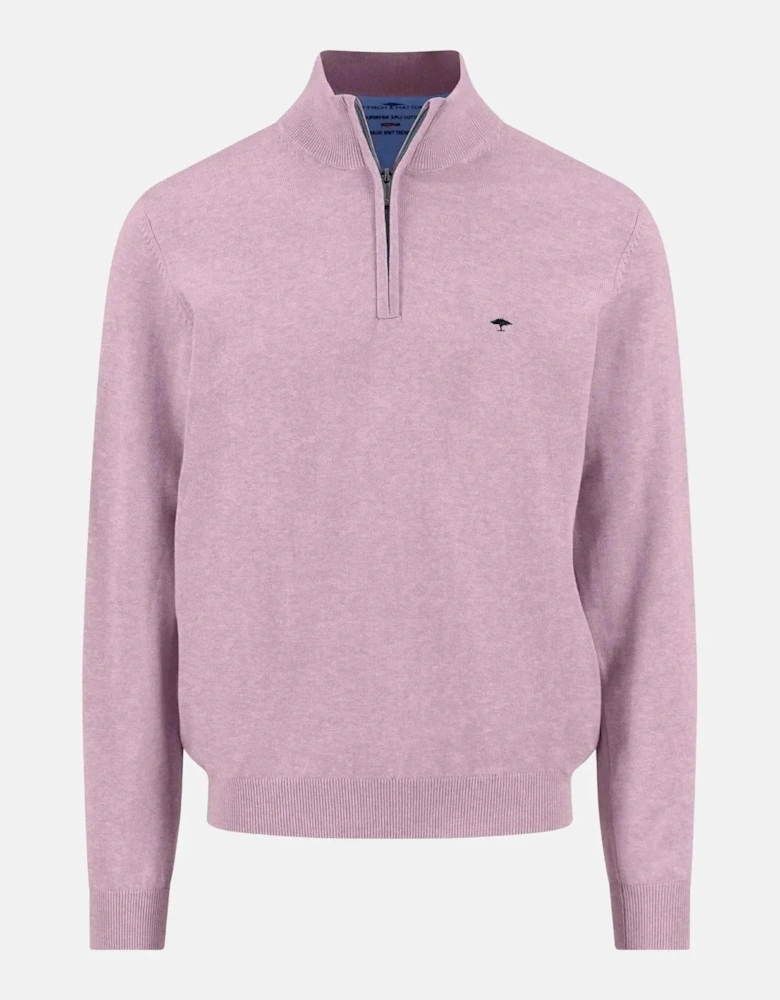 Fine Knit Cotton 1/4 Zip Sweater Magnolia