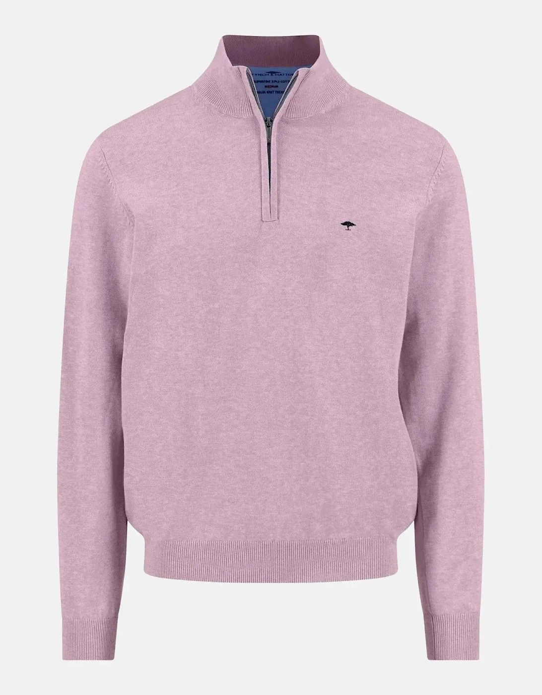 Fine Knit Cotton 1/4 Zip Sweater Magnolia, 3 of 2
