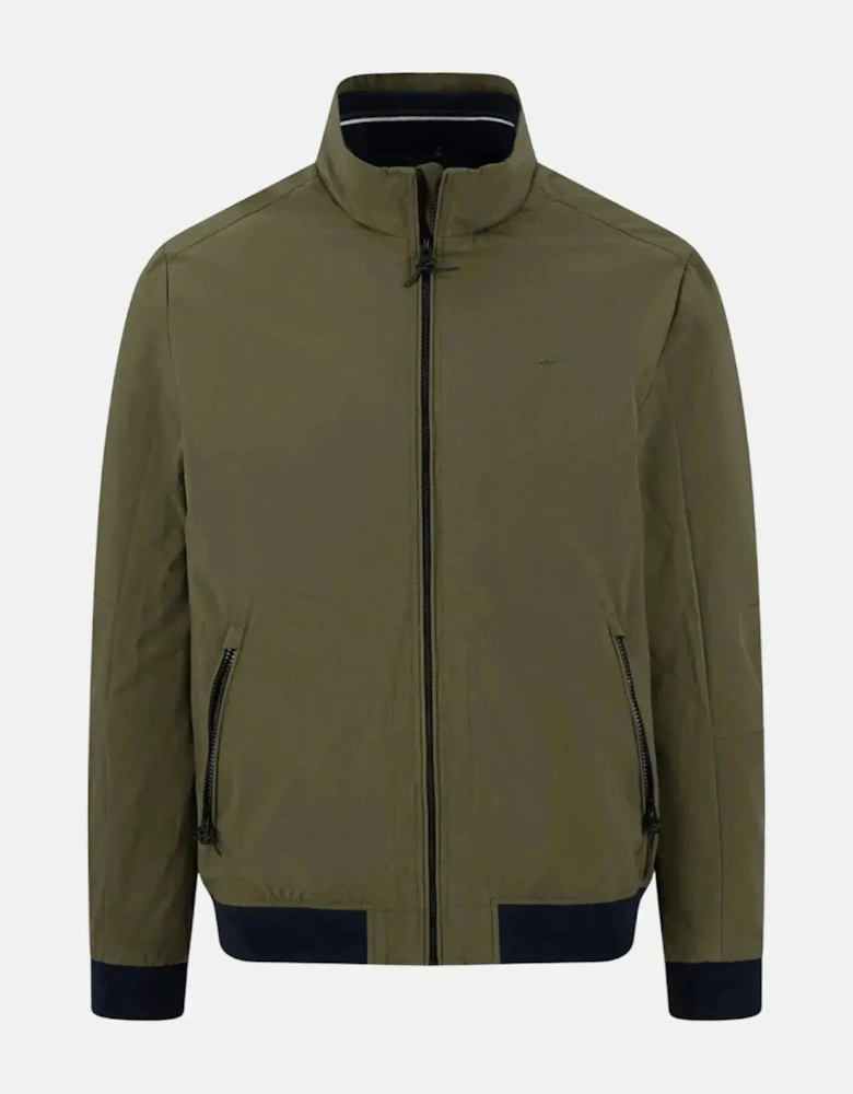 Stand Collar Zipped Pocket Jacket Dark Khaki