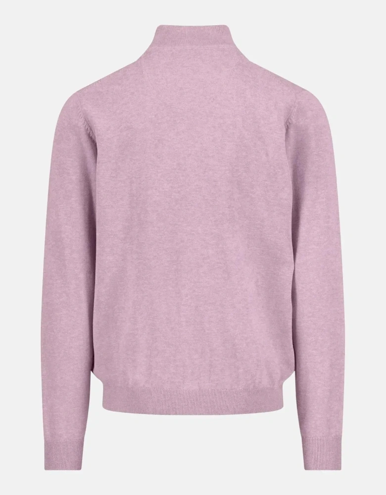 Fine Knit Cotton 1/4 Zip Sweater Magnolia