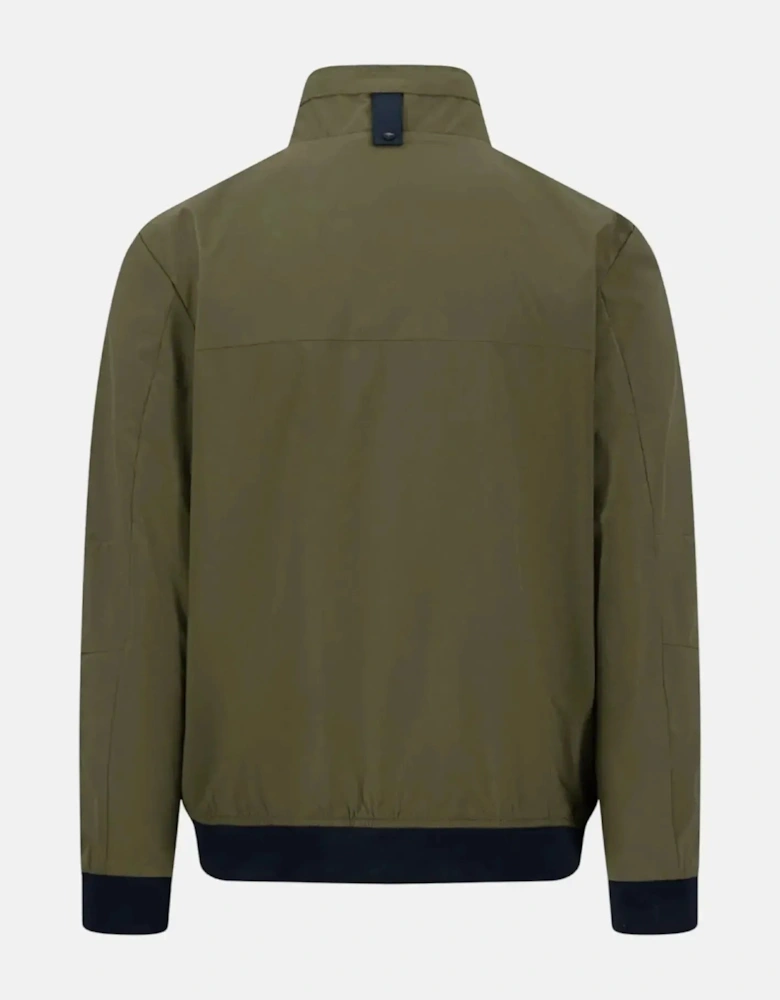 Stand Collar Zipped Pocket Jacket Dark Khaki