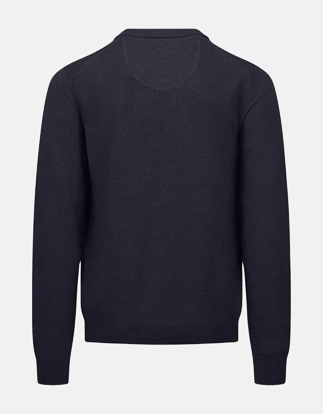 Superfine Polo Collar Cotton Knit Navy