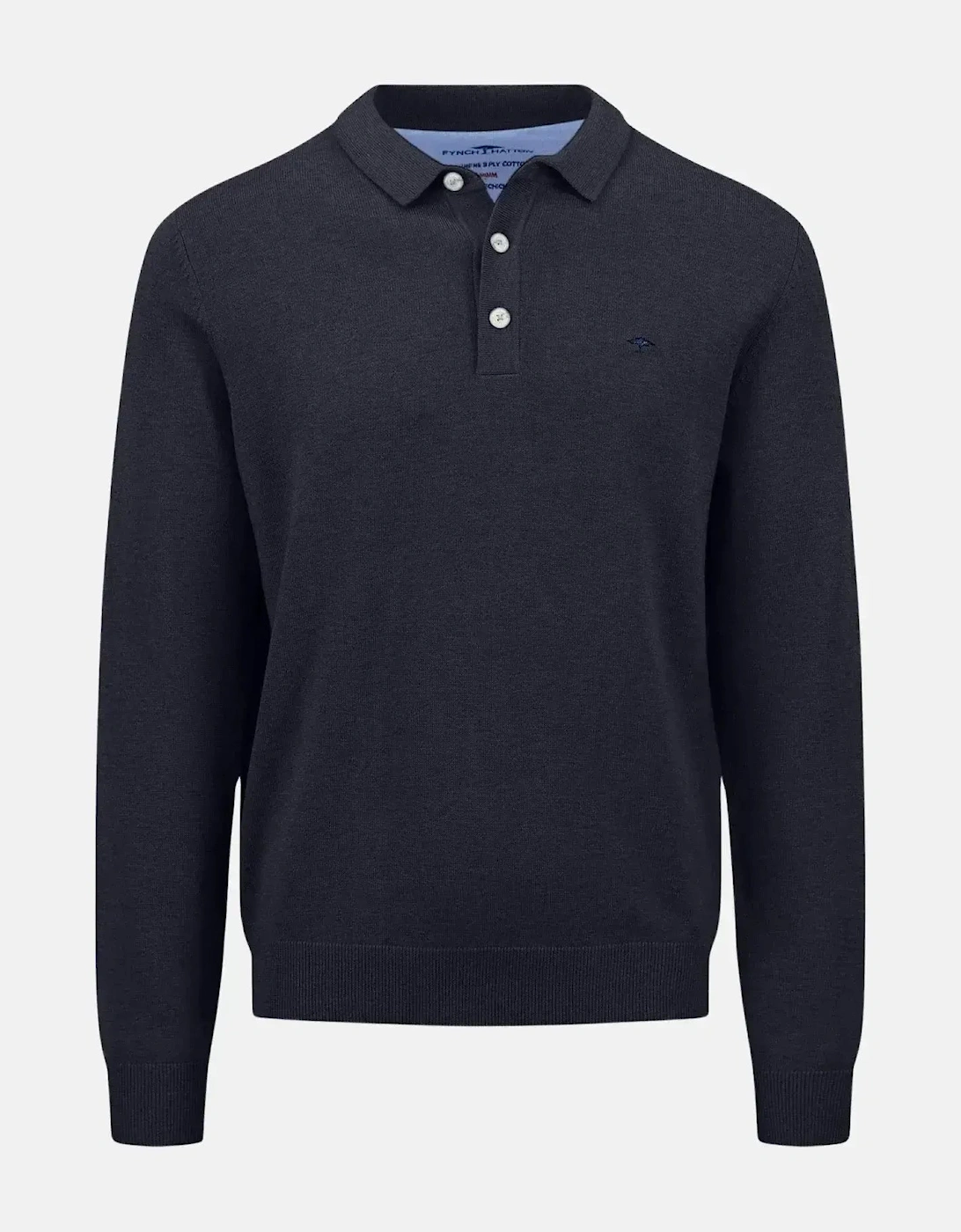Superfine Polo Collar Cotton Knit Navy, 3 of 2