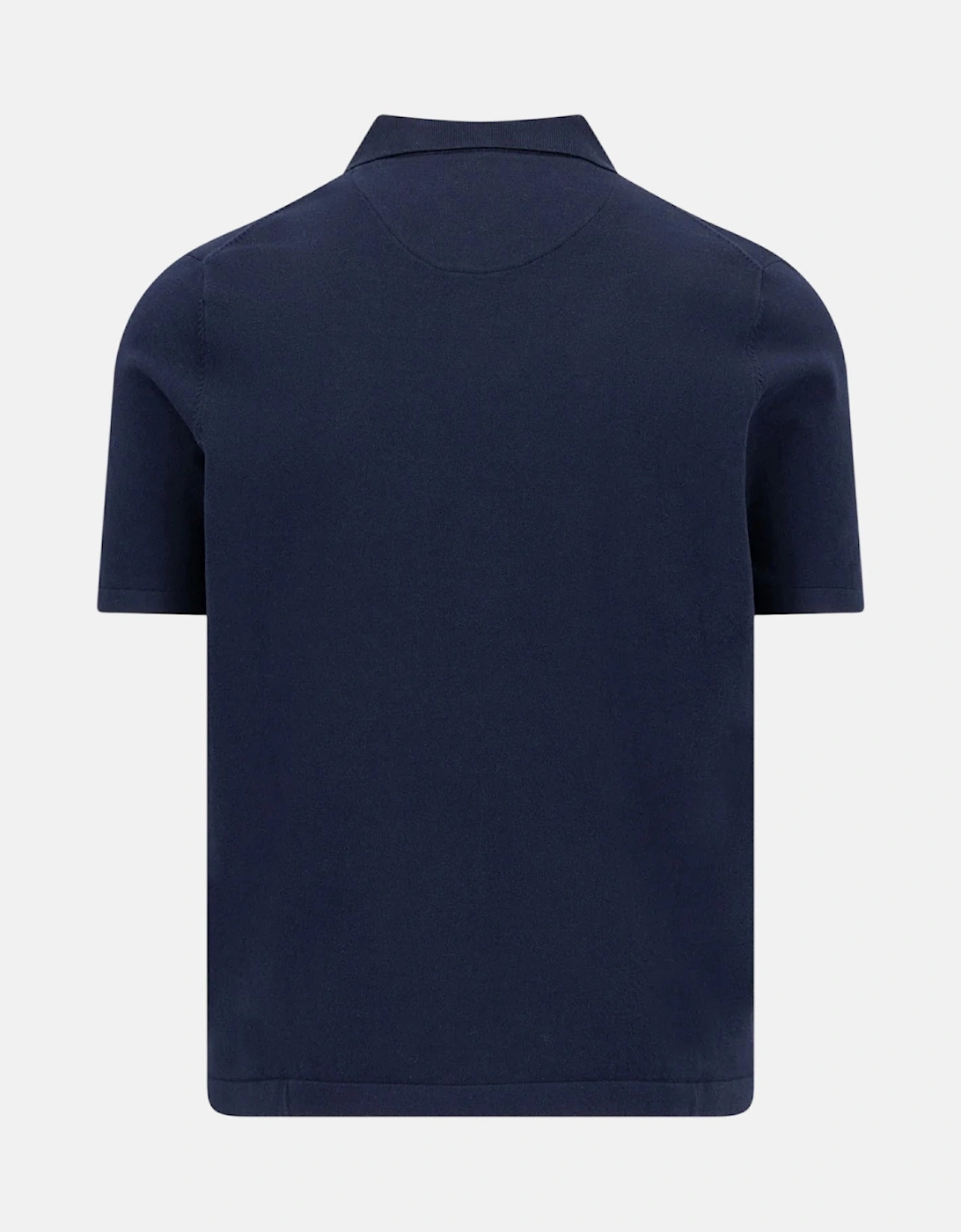 Fine Knit Polo Shirt Navy