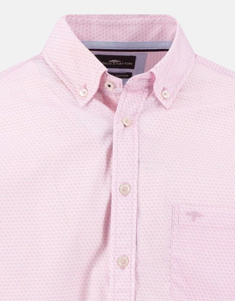 Geometric Print Button Down Shirt Magnolia