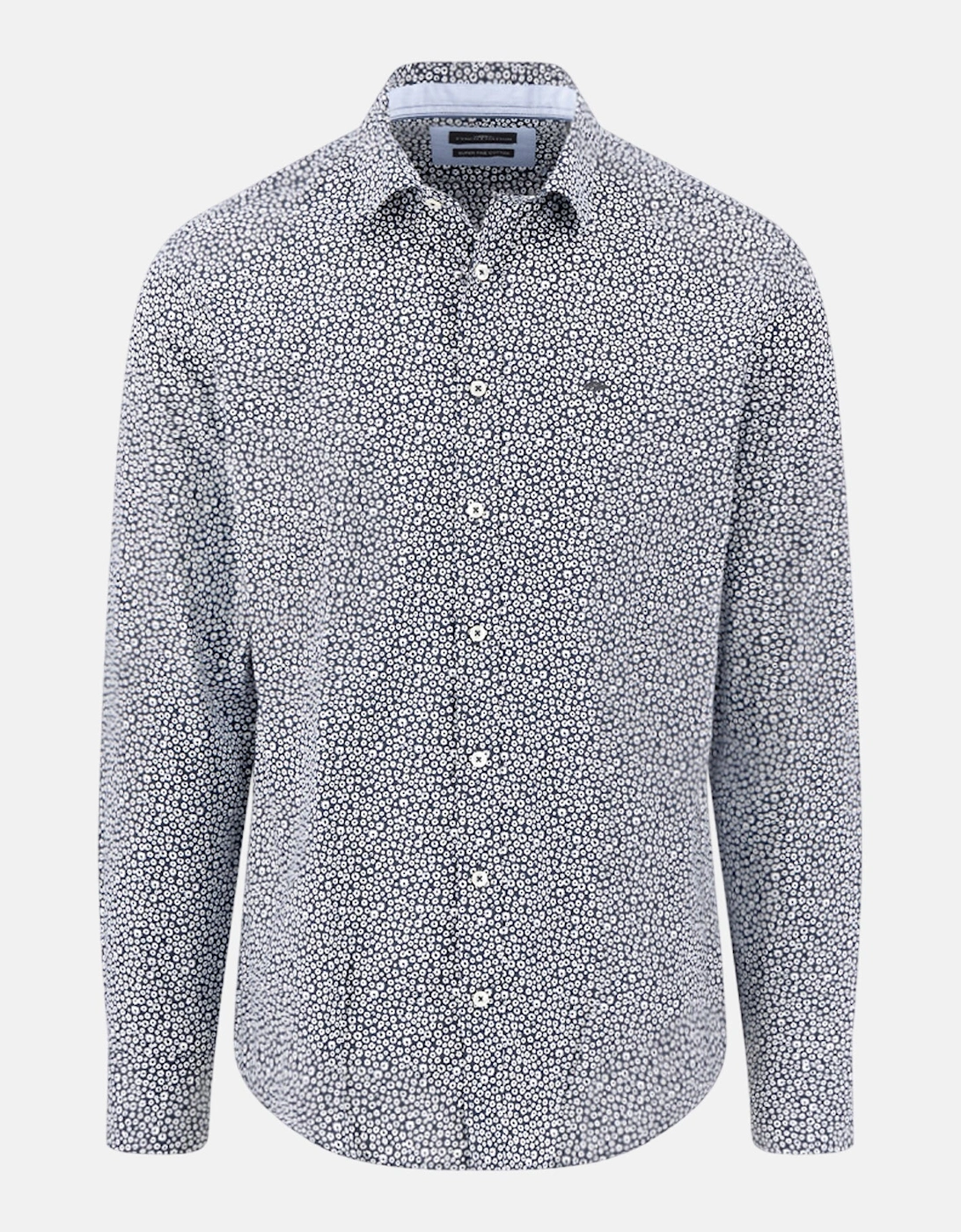 Essential Premium Print Kent Collar Shirt Navy, 4 of 3