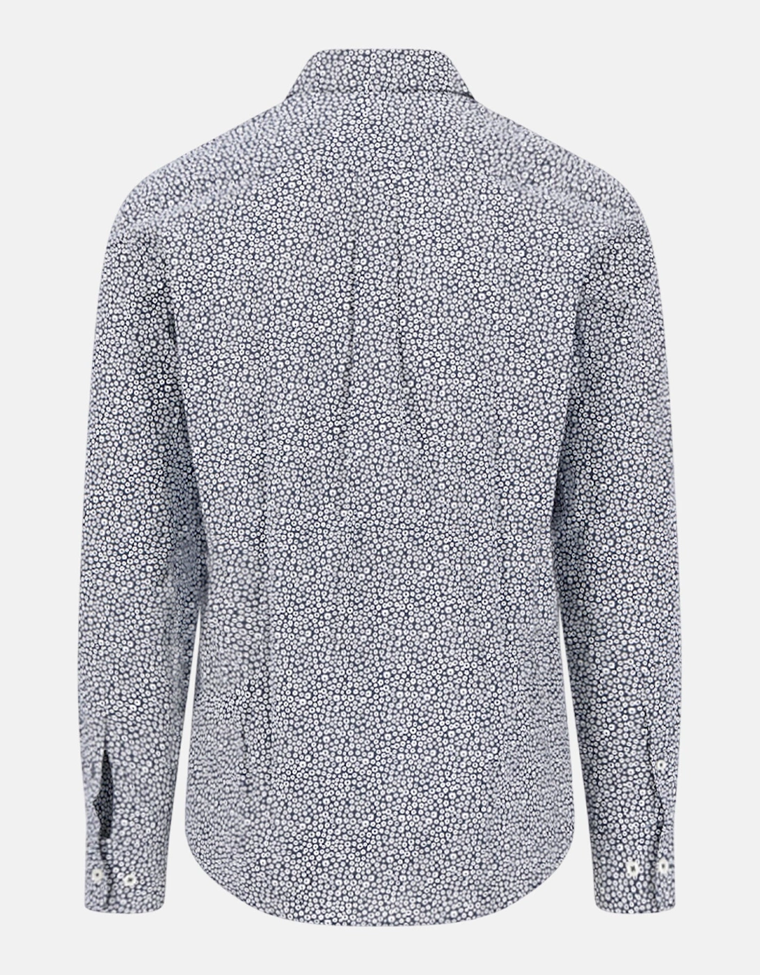 Essential Premium Print Kent Collar Shirt Navy