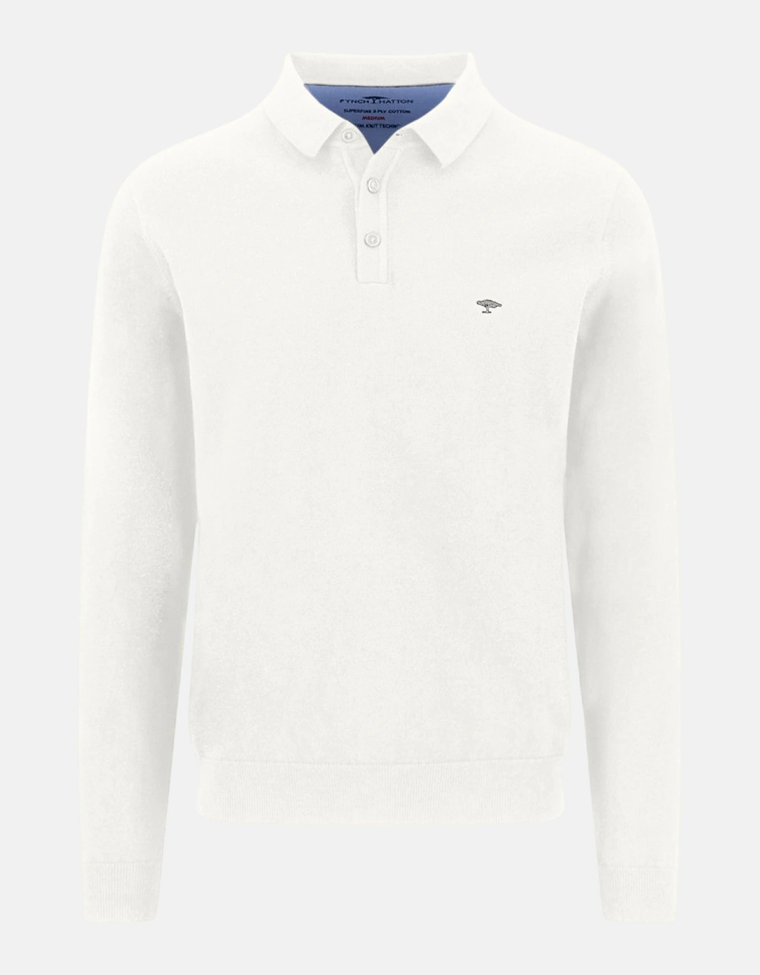 Polo Collar Fine Knit Cotton Sweater New Off-White, 4 of 3