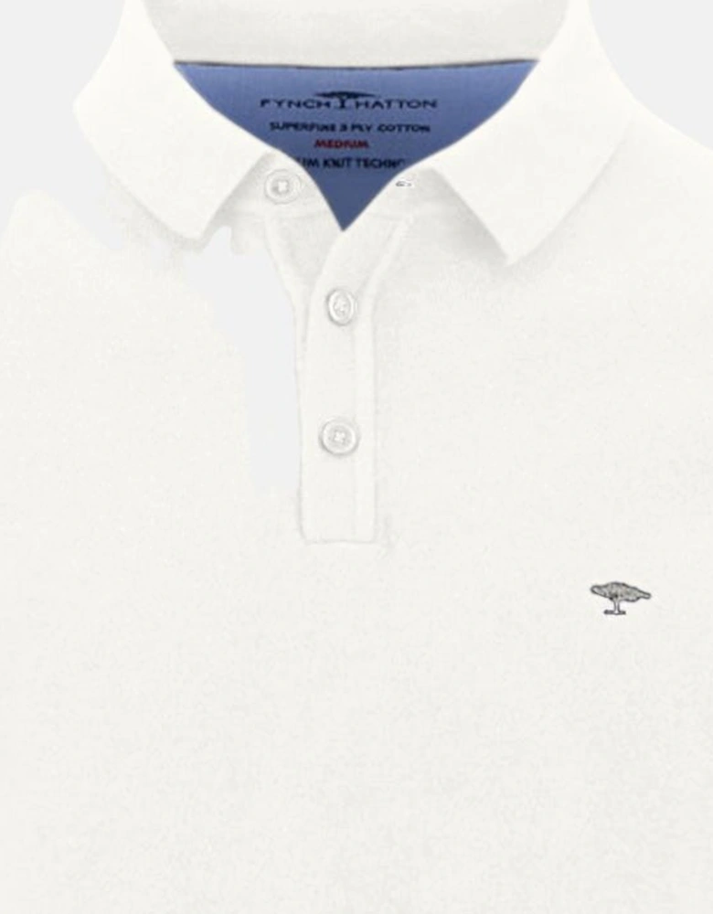 Polo Collar Fine Knit Cotton Sweater New Off-White