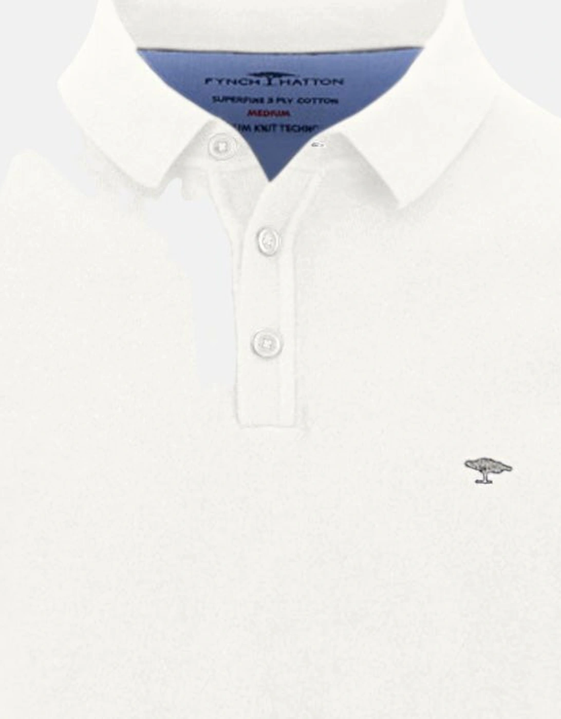 Polo Collar Fine Knit Cotton Sweater New Off-White