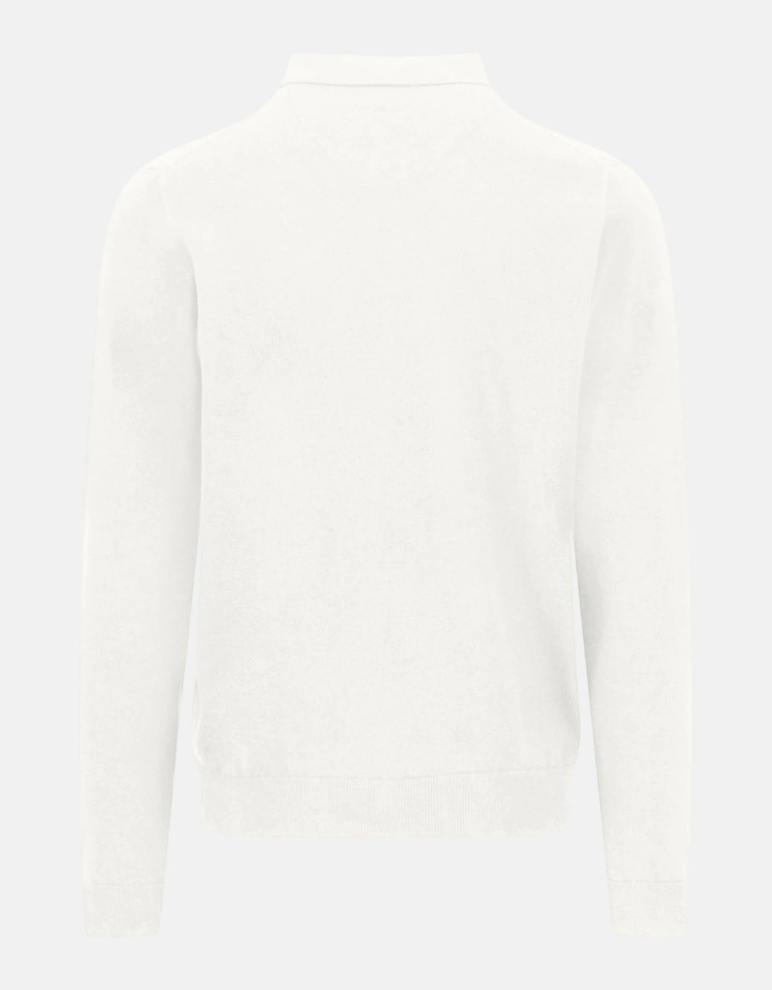 Polo Collar Fine Knit Cotton Sweater New Off-White