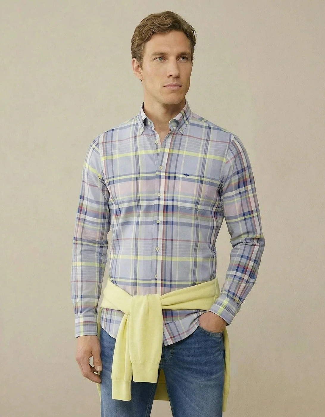 Washed Oxford Check Shirt New Breeze