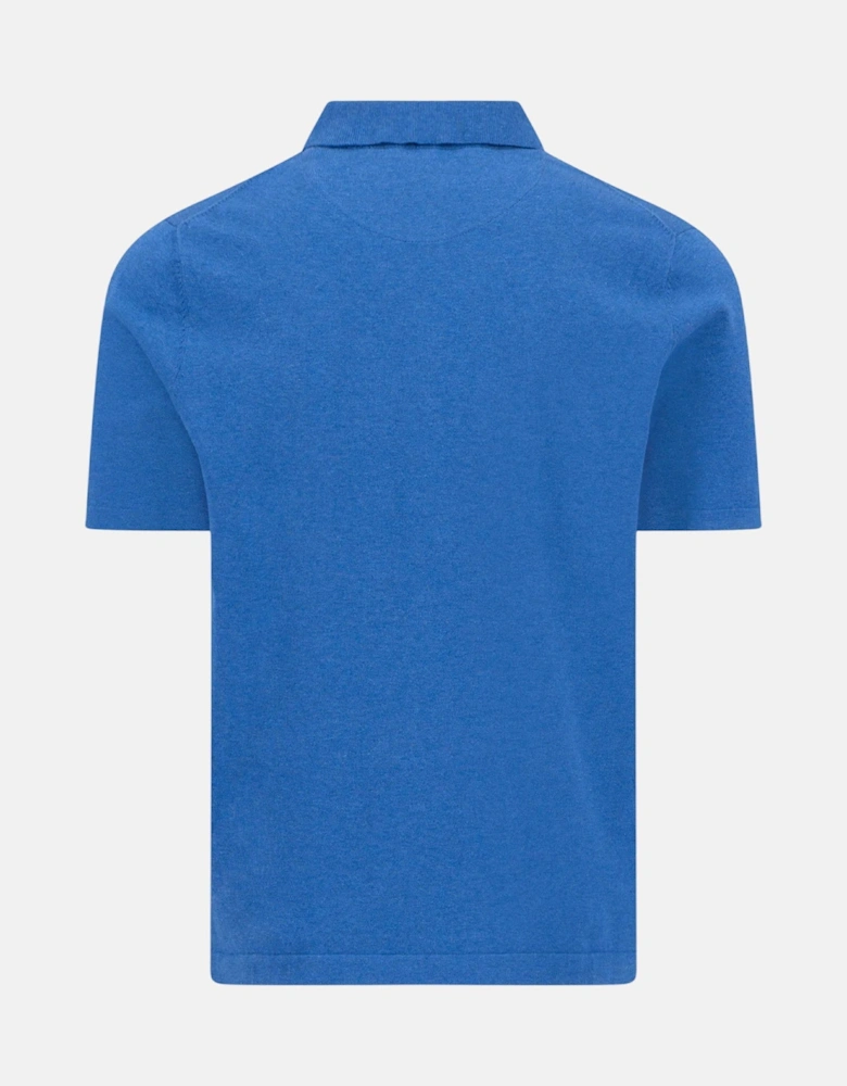 Fine Knit Polo Shirt Harbour Blue