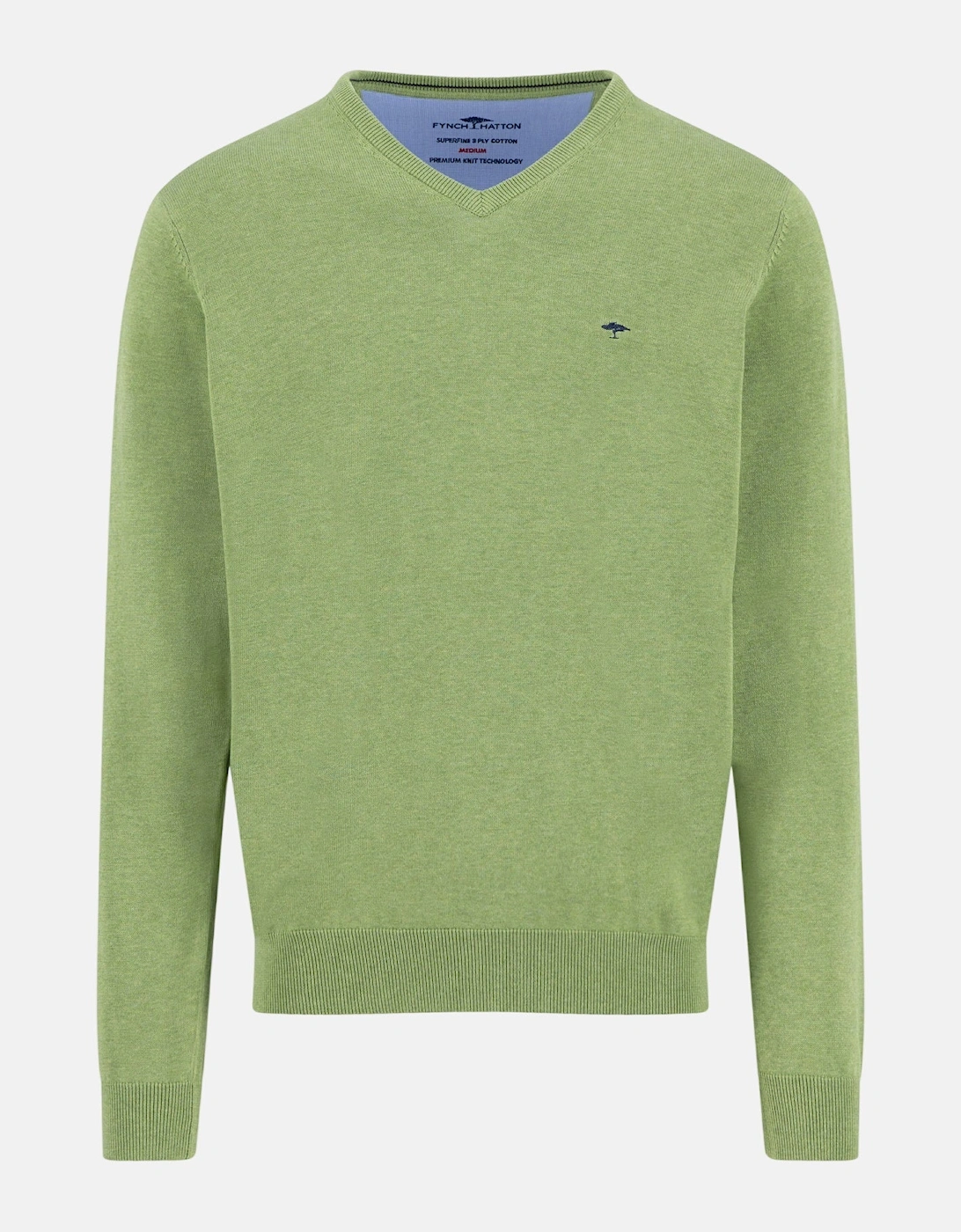 V-Neck Fine Knit Cotton Sweater Avocado, 6 of 5