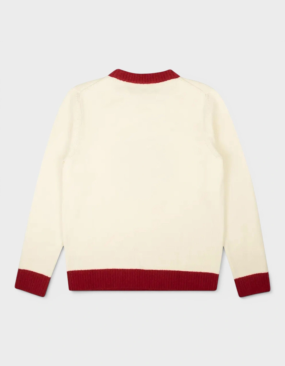 Monogram Monogram Crew Knit Sweater White Red
