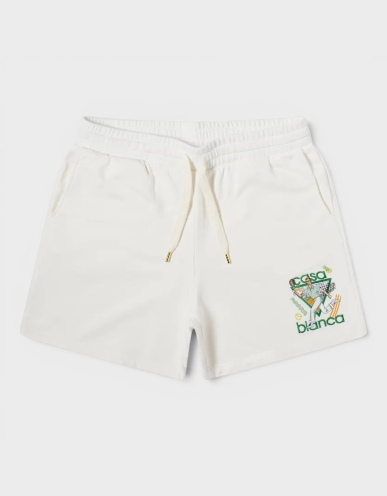 Le Jeu Embroidered Sweatshort Off White