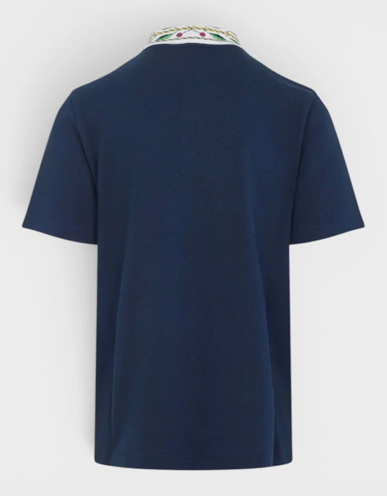 Classic Laurel Pique Polo Navy