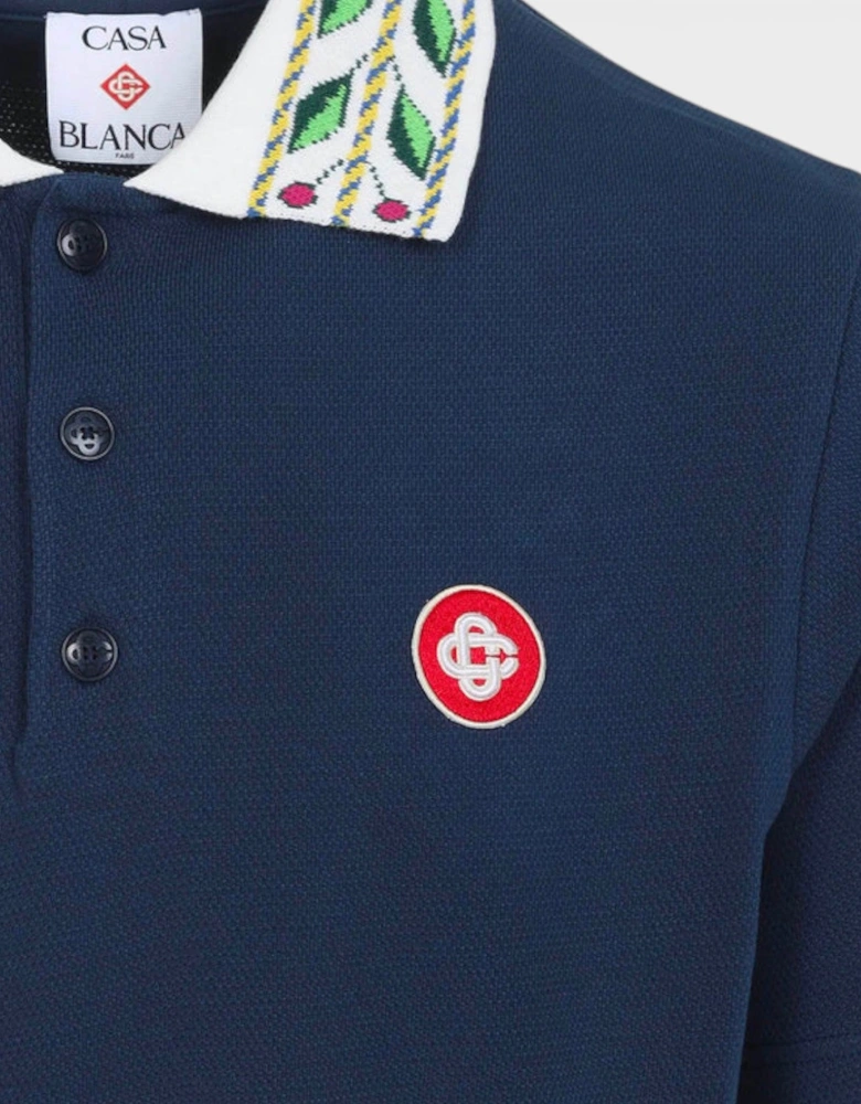 Classic Laurel Pique Polo Navy