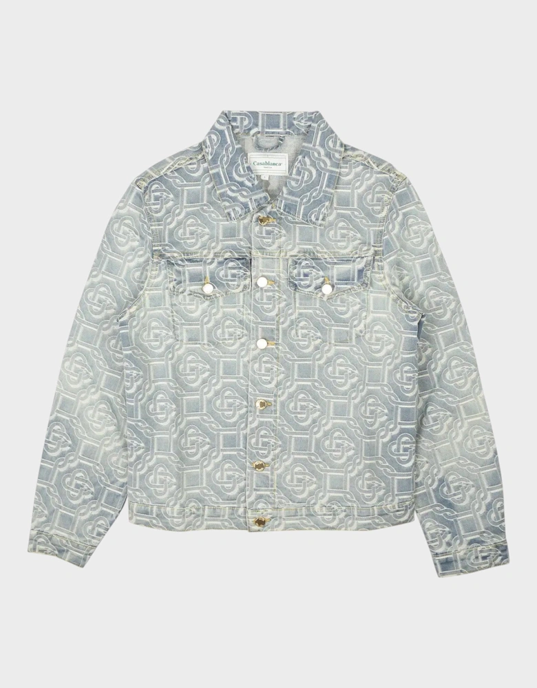 Monogram Denim Jacket Bleached Blue