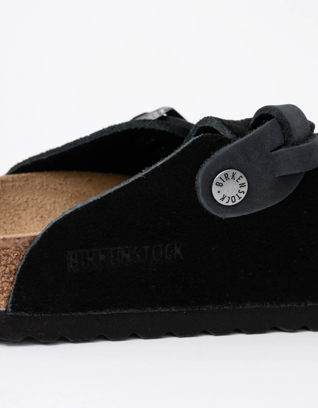 Birkenstock Boston Braided Suede Leather Womens Clogs - Black