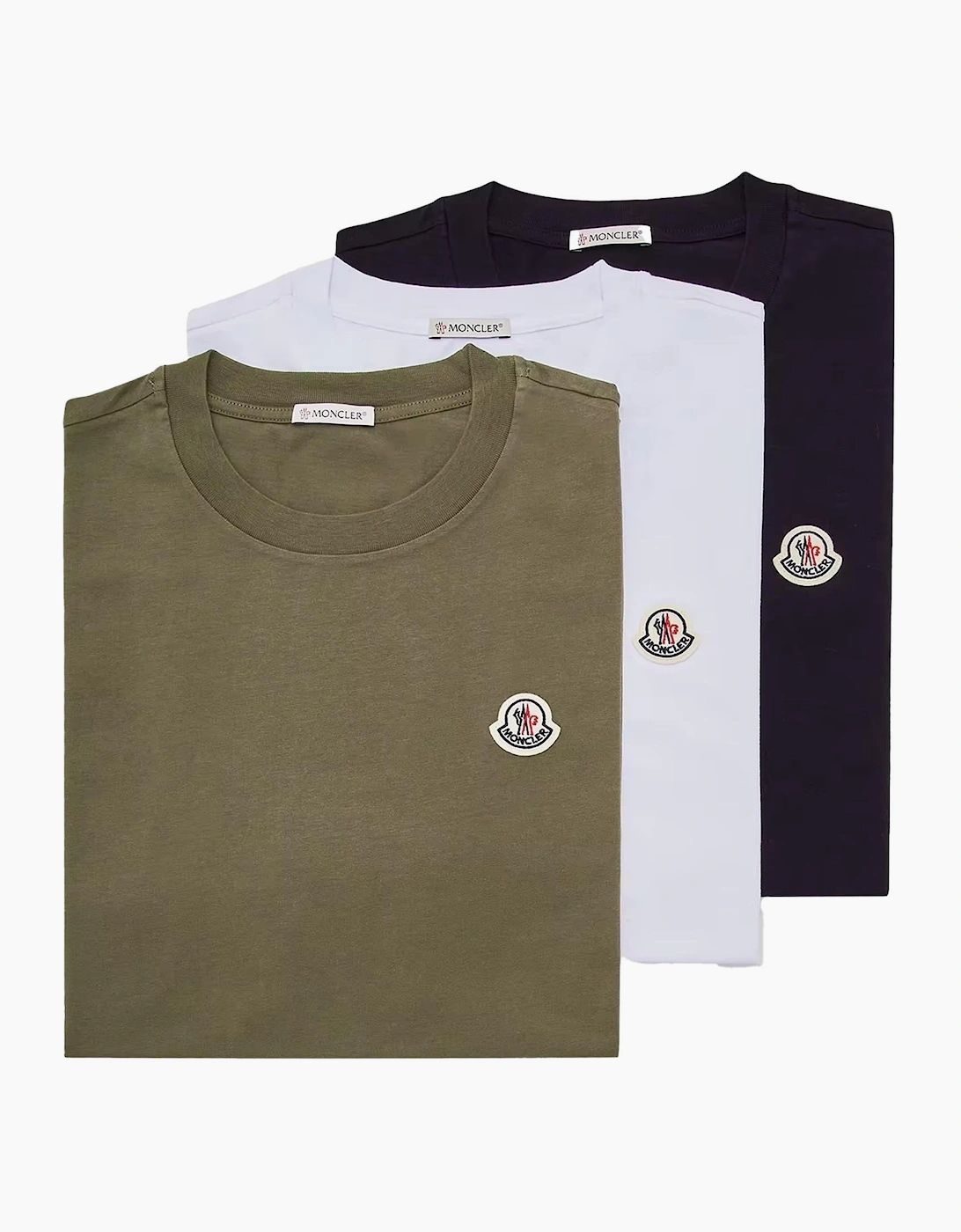 Moncler Men's Tan 3 Pack Cotton T-Shirts Multicolour - Size: 36