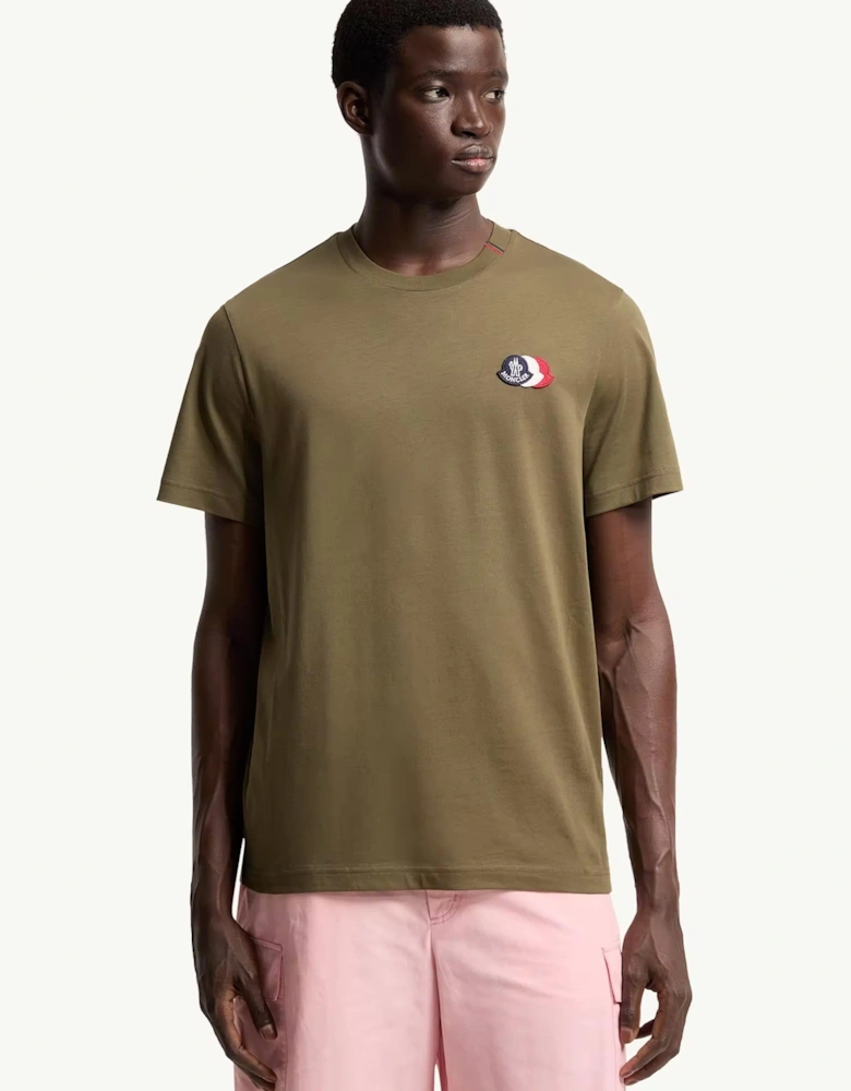 Triple Logo Cotton T-Shirt Green