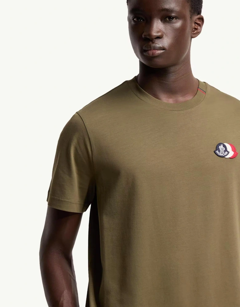 Triple Logo Cotton T-Shirt Green