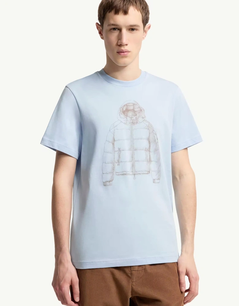 Printed Cotton T-Shirt Blue
